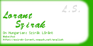 lorant szirak business card